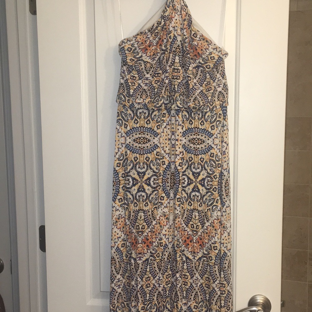 Beautiful mosaic halter maxi dress
